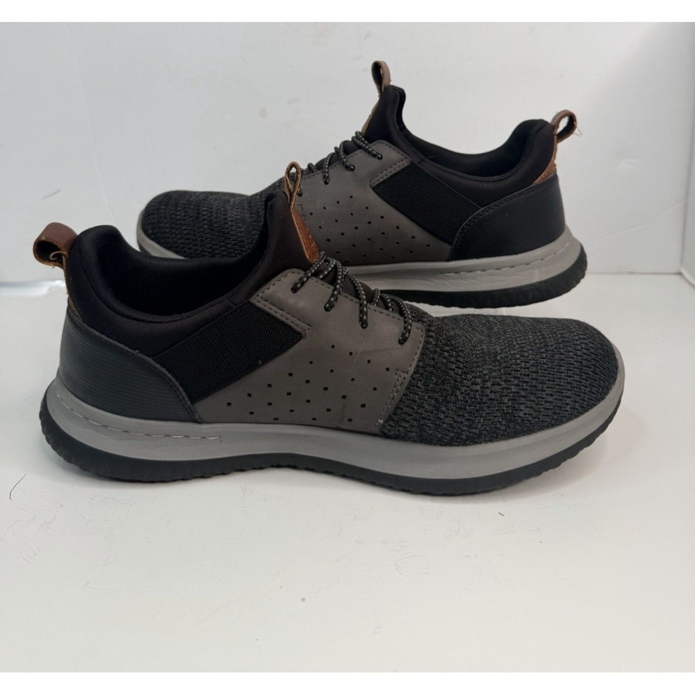 Skechers Delson Camben 65474 Men 11 Gray Black Memory Foam Casual Shoes